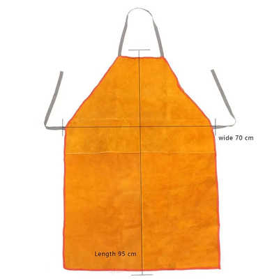 Yellow Cow Split Fire Resistant Barbeque Industrial Safety Clothing leather Welding Apron