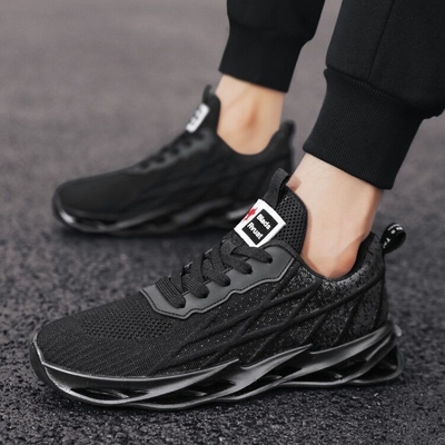 Leisure Breathable Fly Woven Upper Outdoor Shoes With Blade Soles For Men'S Shoes