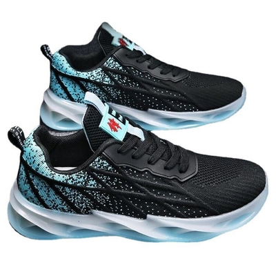 Leisure Breathable Fly Woven Upper Outdoor Shoes With Blade Soles For Men'S Shoes